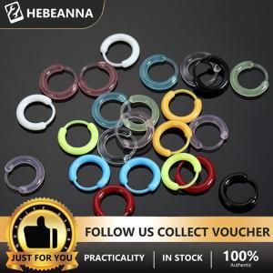 hebeanna 10ชิ้นต่างหูห่วงเรซินสีสันสดใสต่างหูขนาดเล็กน่ารักสำหรับผู้หญิงผู้หญิงเรียบง่ายอเนกประสงค์หูหัวเข็มขัดเครื่องประดับของขวัญ