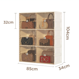 ANTBOX Lemari Tas Susun Tertutup Serbaguna Kapasitas 8 - 20 Tas Penyimpanan Tas Tertutup Anti Debu