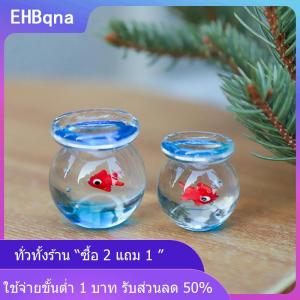 [COD] EHBqna KITCHEN ตุ๊กตาแก้วทำด้วยมือรูปปลาขนาดเล็กกระเป๋าปลาเครื่องประดับโต๊ะปลาแก้วสดใสตกแต่งบ้านสำนักงาน