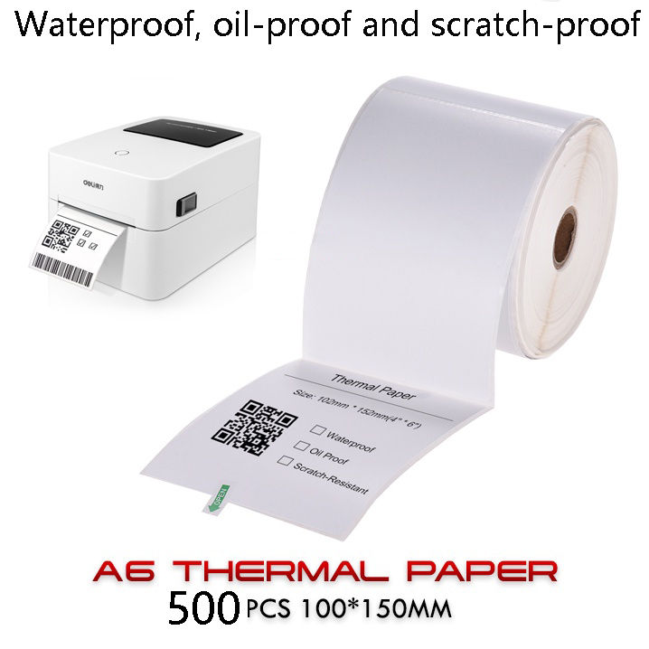 A6 Direct Thermal Sticker Paper For Shipping Label 500 Sheets