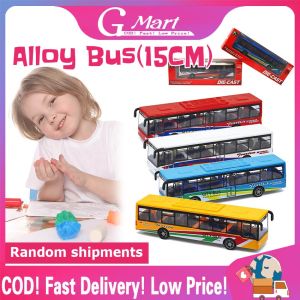 Alloy Mini Simulation Alloy Pull Back Car Bus Model Desktop Decor Kids Collectible Toy Miniature Size Bus Model Toy