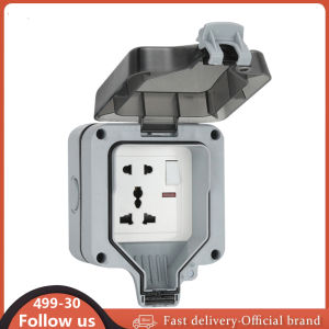 Ip66 Waterproof Outdoor Wall Socket Weatherproof Socket Outlet Switch with Cover Electrical Switch and Socket Outletstep Outdoor Waterproof Socket Outdoor