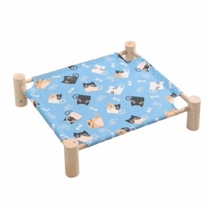 OUTOPEN Wood Pet Camp Bed Detachable Sturdy Kitten Sleeping Bed Multipurpose Durable Cat Hammock Bed  Space