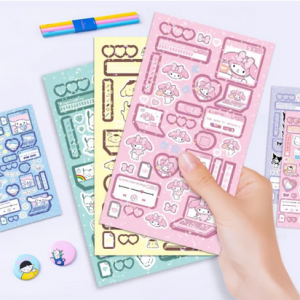 Stiker Sanrio Glitter Stiker Lucu DIY Glitter Stiker Kawai 223-183