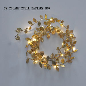 Multi Purpose Simulation Golden Leaf Rattan Led Festival Decorative Light Belt For Festivals Decorative Light