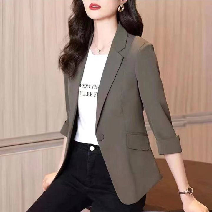 Blazer Cardigan 3/4 Sleeve Formal Business Casual Attire HJ#121 Lazada PH