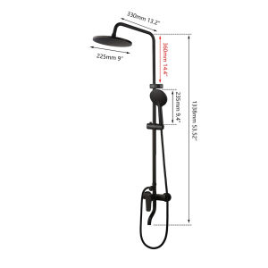 LDIES Torayvino Matte Black Bathroom Shower System Faucet Set Bathtub Wall Mounted Rainfall Mixer Water Tap Bath Shower Faucet Set 2B9Z7