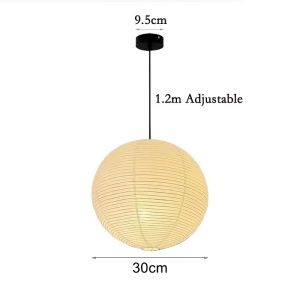 Japanese Retro Paper Chandelier Ceiling Lamp Wabi-Sabi Style Hand-Woven Round Lantern Lamp For Dining Room/ Kitchen /Island /Bedroom/ Living Room