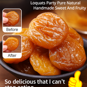 Bamboo Salt Dried Loquat Fruit Seedless Sweet Sour Snack Natural Preservative-Free Healthy Treat