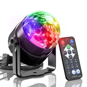 LED Revolving Magic Ball Lamp Disco Lighting Stage Light Sound Activated Color Laser Projector Lamp for Home Christmas DJ Party KTV Bar DMX Decor