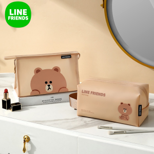 Túi Đựng Mỹ Phẩm Line Friends 100% Authentic Túi Đựng Mỹ Phẩm Di Động Chống Thấm Nước Túi Tắm Bơi Du Lịch Chống Bám Bẩn Chống Bụi Chống Ẩm Màu Nâu Quà Tặng Sinh Nhật LFB46