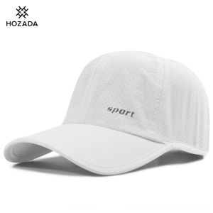 HOZADA หมวกเบสบอลสำหรับผู้ชายฤดูร้อนหมวกเบสบอลกลางแจ้งหมวกเบสบอลแห้งเร็วหมวกเบสบอลระบายอากาศหมวกบังแดดแบบบางมากหมวกป้องกันแสงแดดแฟชั่นหมวกปรับได้หมวกกีฬากลางแจ้งออกกำลังกาย