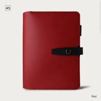 A5 V.1 - สมุดโน๊ต ปกหนังเทียม Premium PU สลักชื่อได้ PU Personalized Bifold Notebook