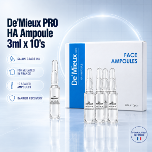 DeMieux PRO HA Ampoule 3ml x 10s Hyaluronic Acid Serum Face Hydrating Kulit Kering Moisturizing France Essence 玻尿酸原液补水精华为