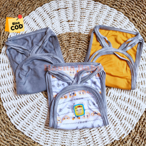 Paket Popok Tali Lusinan seri Abu Kuning Mustard Popok Tali Bayi Baru Lahir Baby NewBorn Gift Set -Juragan Lebak