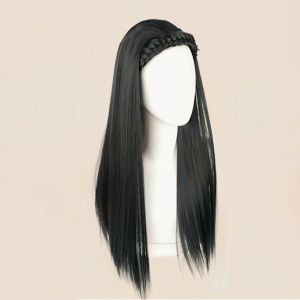 【COD/Spot Goods】Fashion Womans Twist Braid Headband Curly Hair Korean Long Curly Hair 【Local Stock】 Fashionable headband wig half head style High temperature fiber hair High head volume design Breathable and non-slip Natural and fluffy