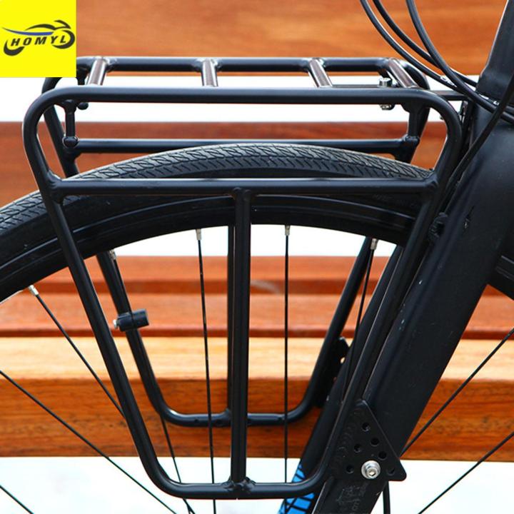 Porte-bagages Avant Pour Vélo, Aluminium, Noir, Compatible Vélo Pliant Et Touring