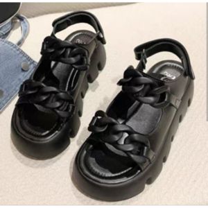 ALANA- Sendal Gladiator Jelly Wanita Import Tali Rantai Dua/Sandal Wedges