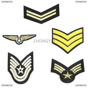 [COD] ZHONGYI0 Bay Áo khoác huy hiệu vàng cánh móc vòng vá mini EAGLE tinh thần biểu tượng ngực vải sticker cho nam giới thí điểm phù hợp với DIY