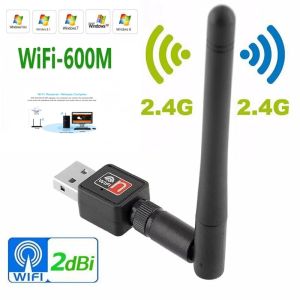 High Speed  600Mbps USB WiFi 2.4G 802.11n Adapter with Antenna(Black)