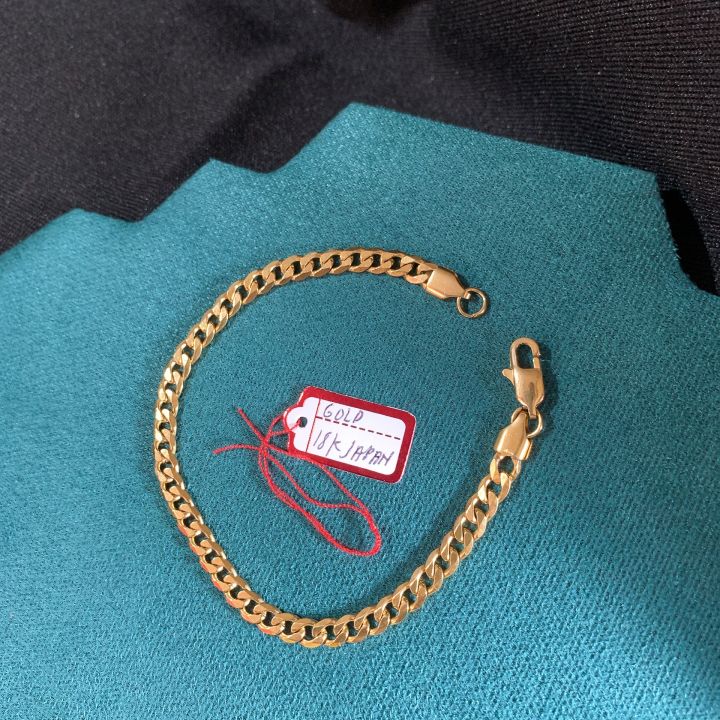 Ongpin Mnl Cuban Chain Gold Bracelet 10k US Gold, Bracelet Accessories For  Men And Women Couples Aesthetics, Stainless Steel High Quality, Inches 