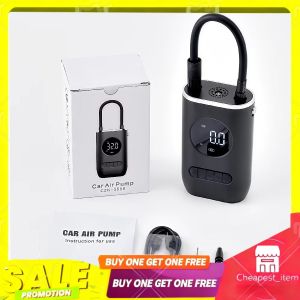 Rechargeable Air Compressor – LED Display Smart Pressure Multifunctional para sa Car & Bike