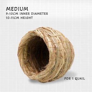 Handmade Natural Grass Hay Bird Nest for Quail Parrot Lovebird Small Birds Pet Cozy Breeding Nest Sarang Burung Nuri