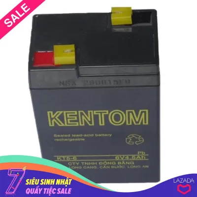 [HCM]Bình ắc quy khô 6V5Ah Kentom (Đen)