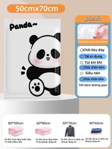 Túi hút chân không đựng quần áo chăn mền DÀY GẤP ĐÔI CÓ VAN CHỐNG RÒ HƠI chống ẩm mốc Túi gấu trúc