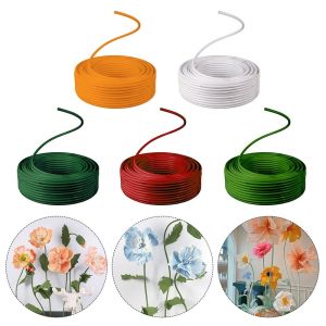 VIVIDI 5M Length Aluminum Plastic Tube Bendable Plastic PVC Aluminum Modeling Pipe Wordless Paper Flower White Gold Color Fixed Tube DIY Props