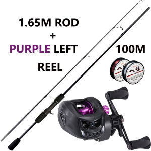 รอกเบสพร้อมคัน รอกเบทครบชุด รอกหยดน้ำพร้อมคัน 1.65m/1.8mคันเบ็ด รอกหยดน้ำ18+1BB 7.2:1 เอ็นตกปลา สายไนลอน 100 ม. อุปกรณ์ตก ปลา