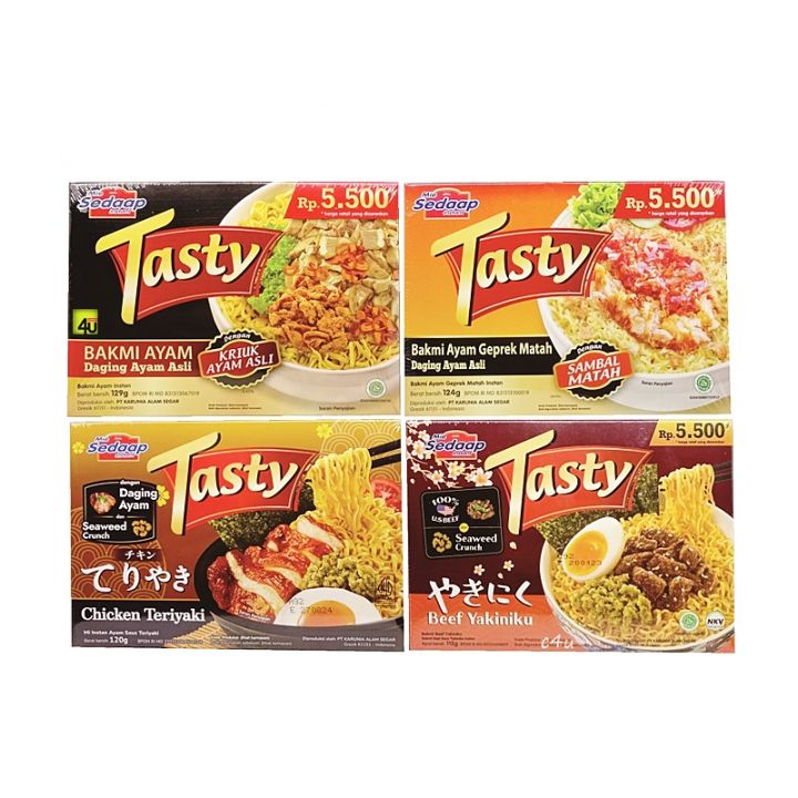 Mie Sedaap TASTY - Bakmi Premium Dengan Daging Asli - 1 kotak