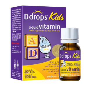 Ddrops Cairan Vitamin A 1800 IU & Vitamin D3 600 IU - Untuk Anak-anak / Remaja Mempromosikan Kesehatan Tulang & Retina (17 ml / 60 tetes)