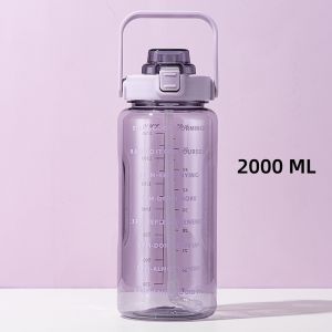 Large Capacity Plastic Straw Water Cup High Value Outdoor Camping Drinking Tools 2L Water Bottle Cute Tumbler Portable