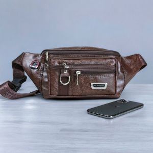 Tas Selempang Pria Kulit Waistbag Sling Bag  Waist Packs Crossbody Tas Pinggang Wanita Polo Amstar