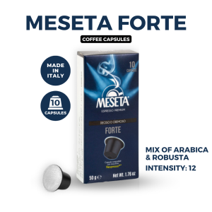 Meseta Coffee Capsules Compatible with Nespresso - Supremo Espresso - Italian Coffee - 10 Pods - Coffee Capsules for Nespresso Machines