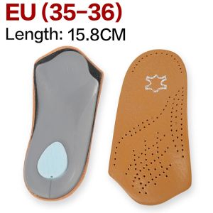 SRIEI 1 Pair Orthotics Insoles Arch Support Flat Foot Correct Insert Shoe Pad Leather Orthopedic Insoles for Men Women