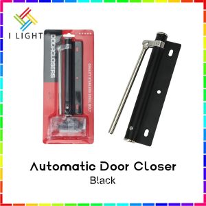 (Fast Delivery)Stainless Steel Automatic Door Closer Adjustable Automatic Installation Quiet Buffer Hydraulic Spring Door Closer Silver/Black