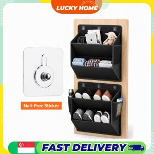 【Lucky Home】 Wall-Mounted Shoe Organizer / Adhesive Fabric Storage Bag for Shoes RV and Home Accessories