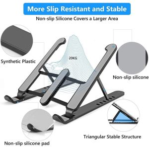 Laptop Holder Laptop Stand Holder Tablet Stand Riser Laptop Computer 7 Angles Foldable Desktop Holder 15.6"