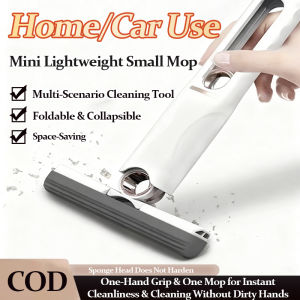 2in1 Small Sponge Mop for Dry Wet Cleaning Hand Free Squeeze with Strong Water Absorption Multi