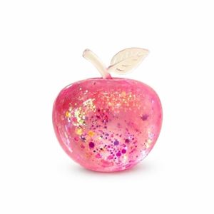NOER TPR Apple Stress Ball Stress Relief Slowly Rebounding Sequins Apple Squeeze Toy Trendy Soft Moldable Fidget Toy Relaxation Toy