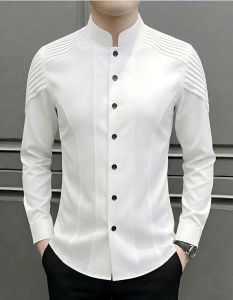 Áo sơ mi áo sơ mi nam dài tay phối sóng vai cực chất và đẳng cấp - H137