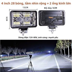 12V Đèn Pha Led Xe tải đèn đảo chiều Spotlight ống kính Đèn Laser xa và đèn chiếu gần đèn rọi Ô tô điện