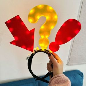 ALLLUCK Arrow Shape Arrow Light Headband with LED Light Up LED Headband Lightweight Funny Party Headwear  Year Party