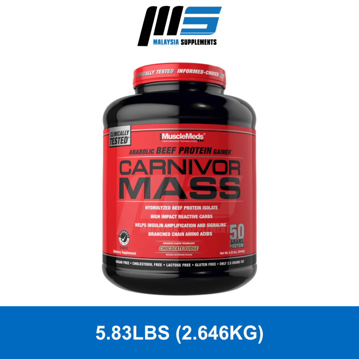 MuscleMeds Carnivor Mass, 5.83lbs (Chocolate Fudge) Halal, Weight