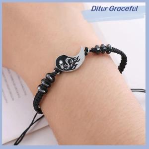 Ditur Fashion Dragon Figure Yin Yang Adjustable Bracelet Tai Chi Couple Necklace For Boyfriend Girlfriend Valentines Day Jewelry Gift
