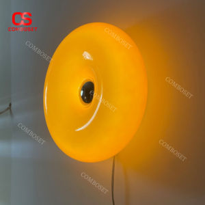 Đèn Tường Hình Bánh Donut Cảm Ứng Màu Cam Thiết Kế Bauhaus Điều Chỉnh Độ Sáng