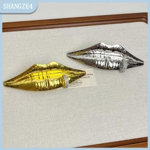 【SHANGZE4】 Fashion Jewelry Lip Shaped Brooch For Women Party Gifts Exaggerative Accessories