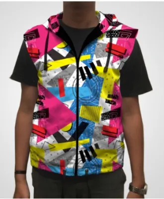 Rompi Printing Parasut Wanita Pria Vest Hoodie Running Sepeda NV-27